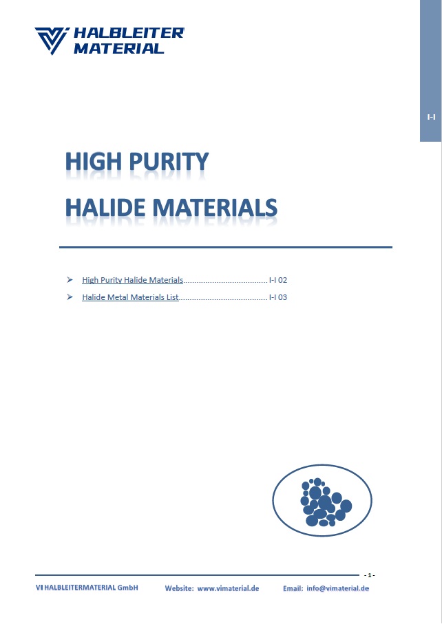 High Purity Halide Materials-VIMATERIAL