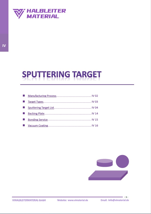 Sputtering Target catalogue-VIMATERIAL