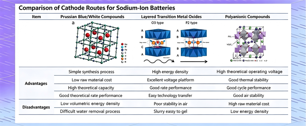Vergleich der Kathodenmaterialien von Natrium-Ionen-Batterien