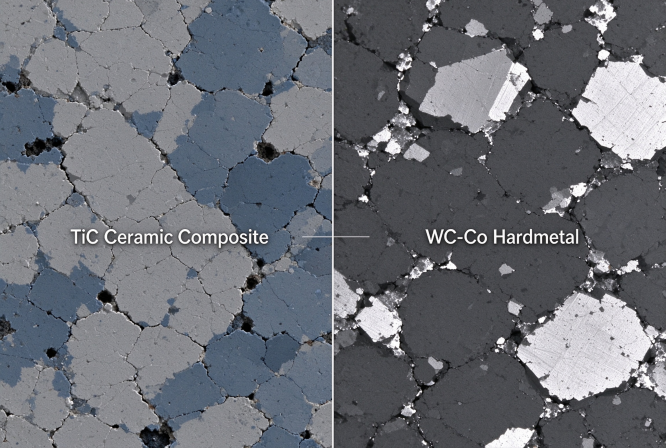Titanium Carbide vs Tungsten Carbide Microstructure